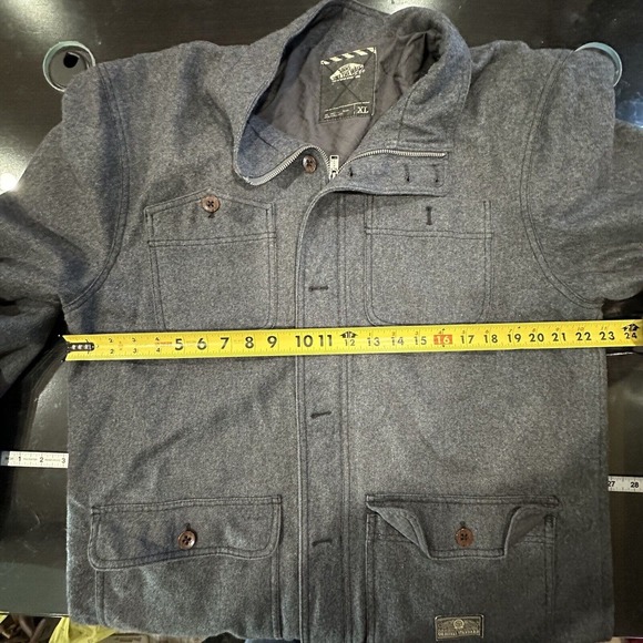 Vans Skate Off The Wall Chore Coat Jacket Men’s XL Wool Blend Grey Zip Button - Picture 11 of 12